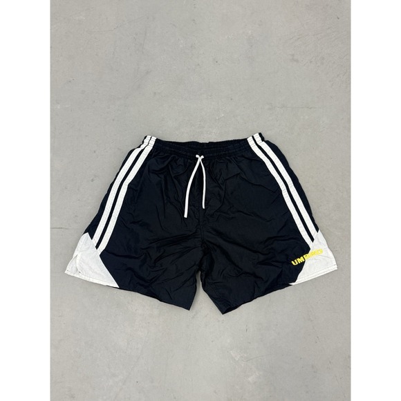 Umbro Other - Vintage 90s Umbro Logo Soccer Shorts Size XL Black Made In USA Mesh